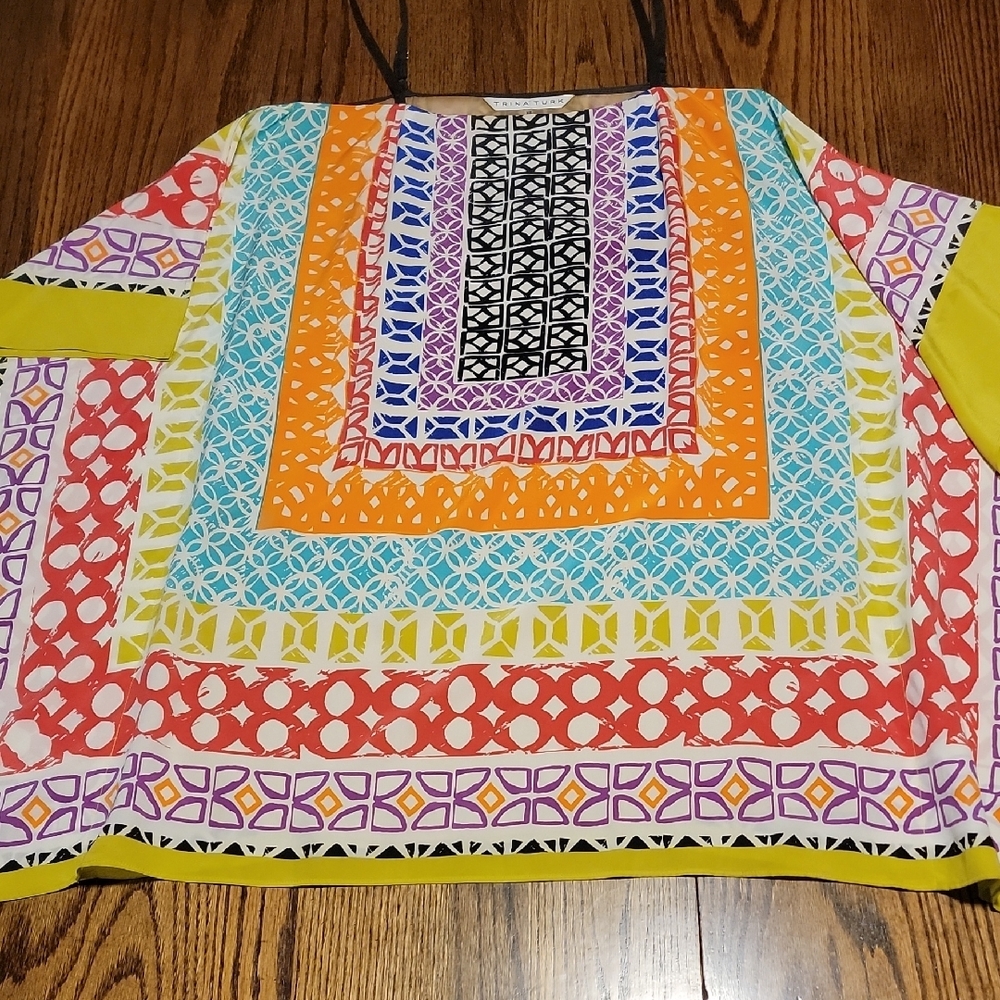 Trina Turk Colorful Geometric Women's Top